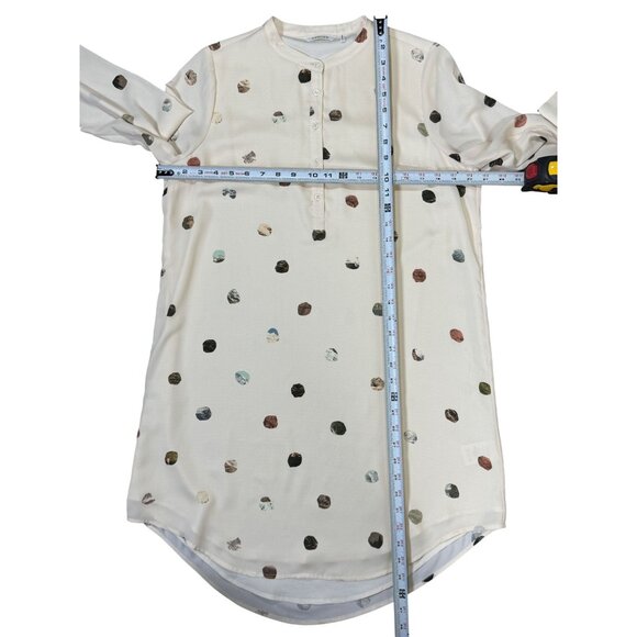 NWOT COMUNE Size S Womens Dress Polka Dot Long Sleeve White Multicolor Spots - Picture 8 of 13